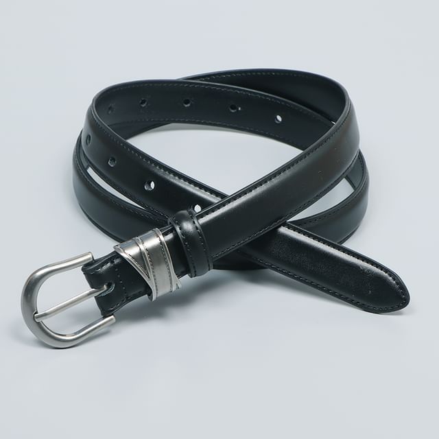 Poyol-Faux Leather Plain Belt