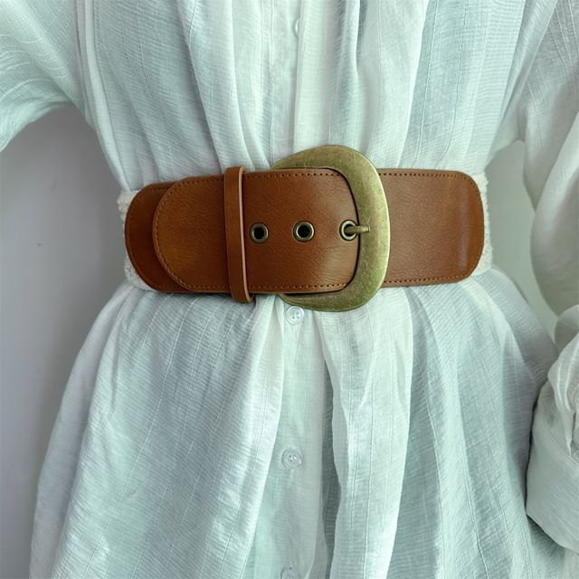 Poyol-Faux Leather Thick Belt
