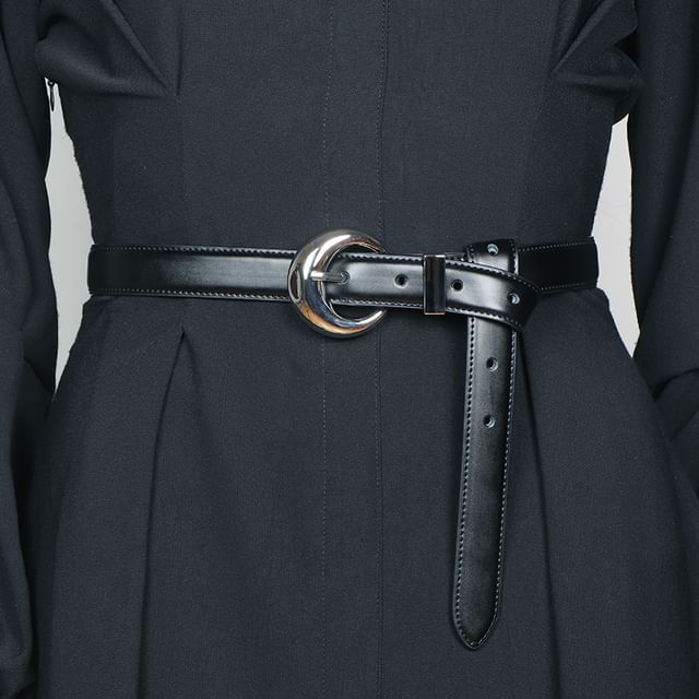 Poyol-Faux Leather Thin Belt