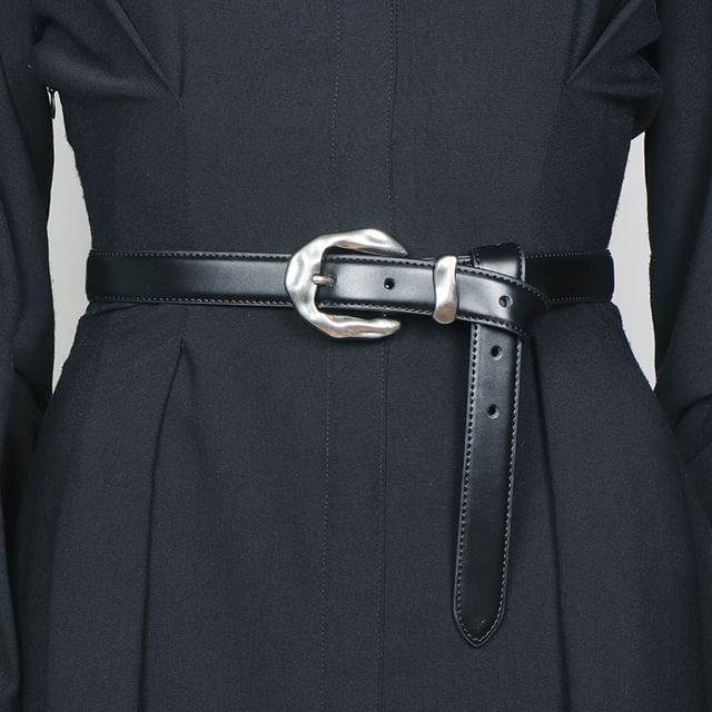 Poyol-Faux Leather Thin Belt