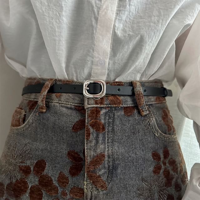 Poyol-Faux Leather Thin Belt