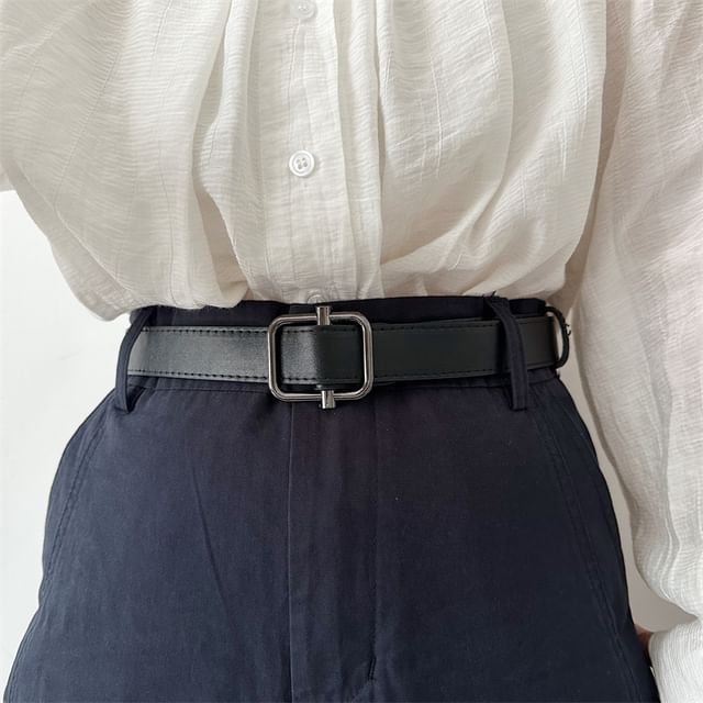 Poyol-Holeless Faux Leather Belt Set