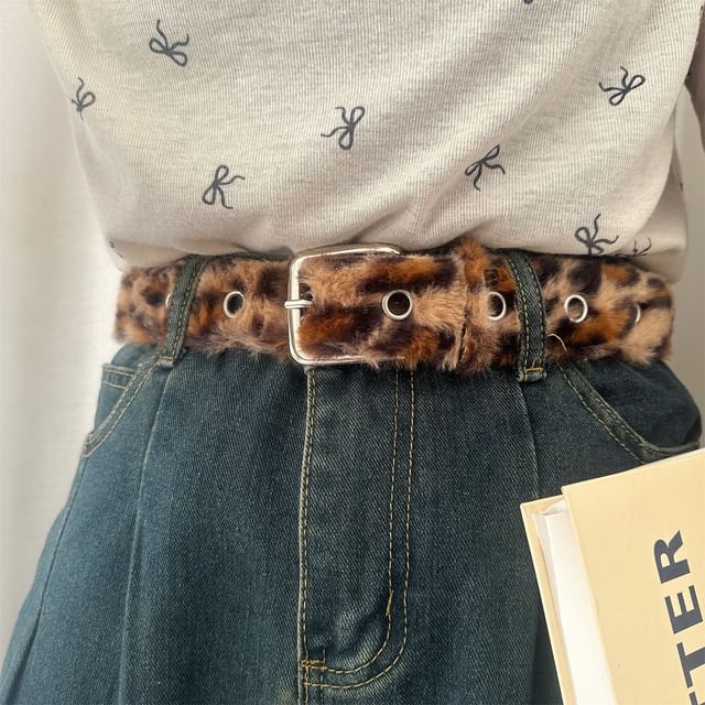 Poyol-Leopard Print Fleece Belt