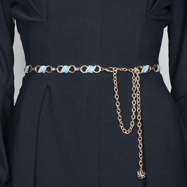 Poyol-Rhinestone Waist Chain