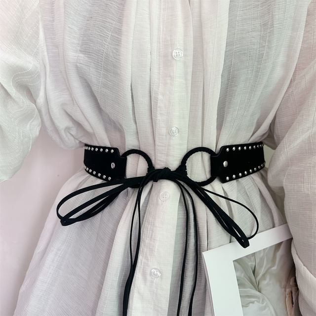 Poyol-Studded Ribbon Accent Belt