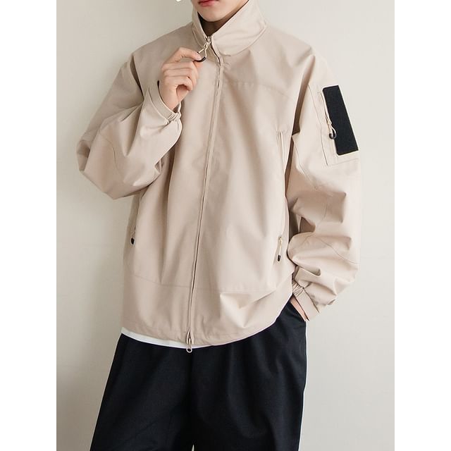 preppyfella-Stand Collar Zip Jacket