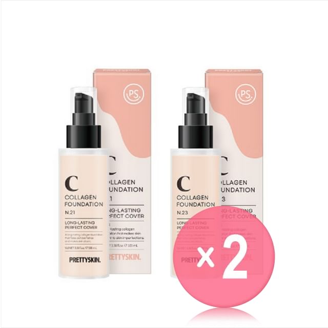 Pretty skin-Collagen Foundation - 2 Types 2pcs Bundle Set