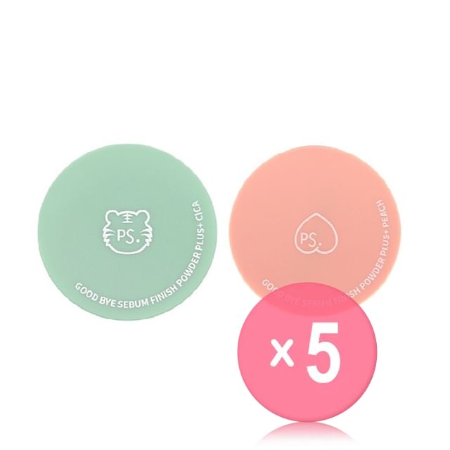 Pretty skin-Good Bye Sebum Finish Powder Plus - 2 Types 5pcs Bundle Set