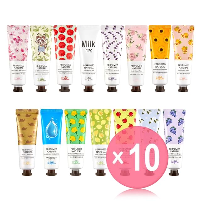 Pretty skin-Perfumed Natural Hand Cream - 12 Types 10pcs Bundle Set