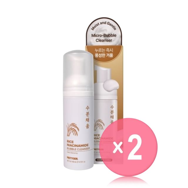 Pretty skin-Rice Niacinamide Bubble Cleanser 2pcs Bundle Set