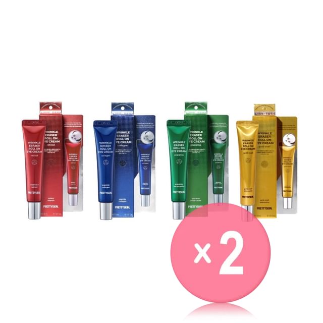 Pretty skin-Wrinkle Eraser Roll On Eye Cream - 4 Types 2pcs Bundle Set