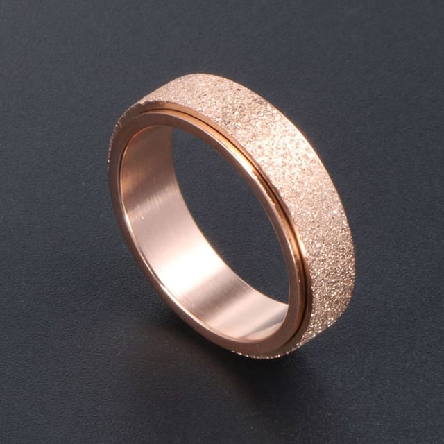 Prushia-Rose Gold Tone Textured Ring