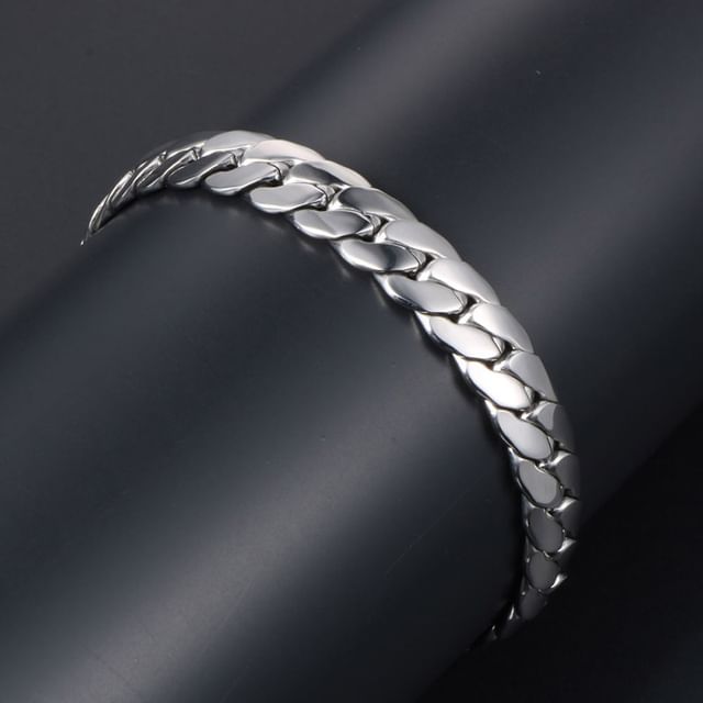 Prushia-Silver Tone Chunky Chain Bracelet