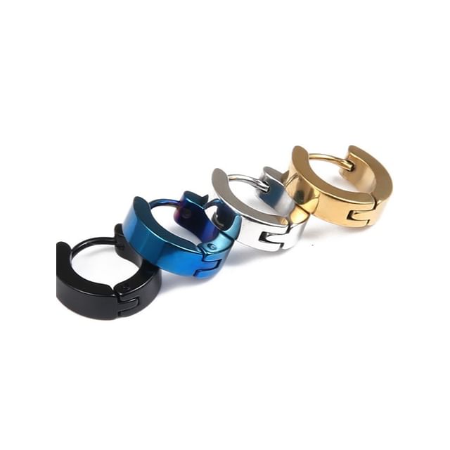 Prushia-Stainless Steel Huggie Earrings