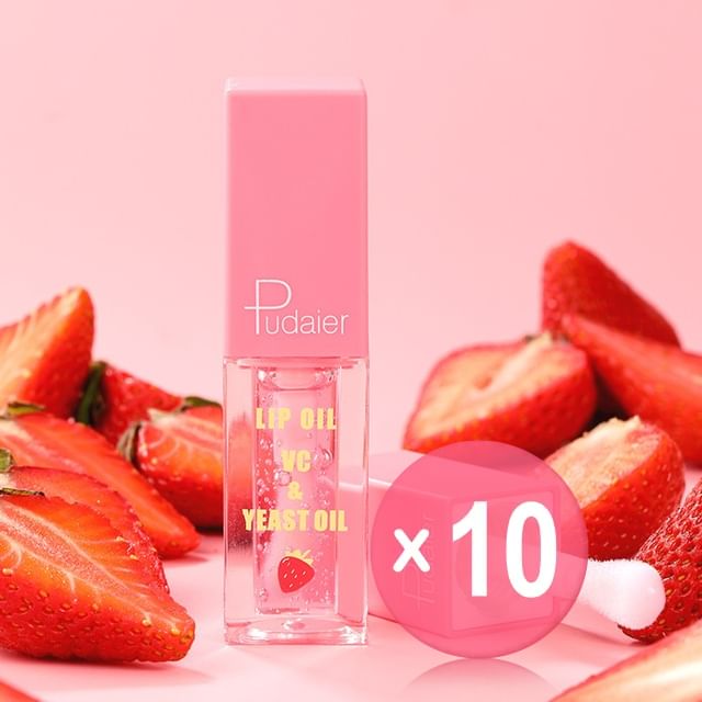 Pudaier-Clear Moisturizing Fruit Lip Oil - 4 Types 10pcs Bundle Set