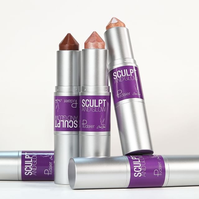 Pudaier-Dual Color Contour Highlight Stick Rozświetlacz w sztyfcie 3 odcienie