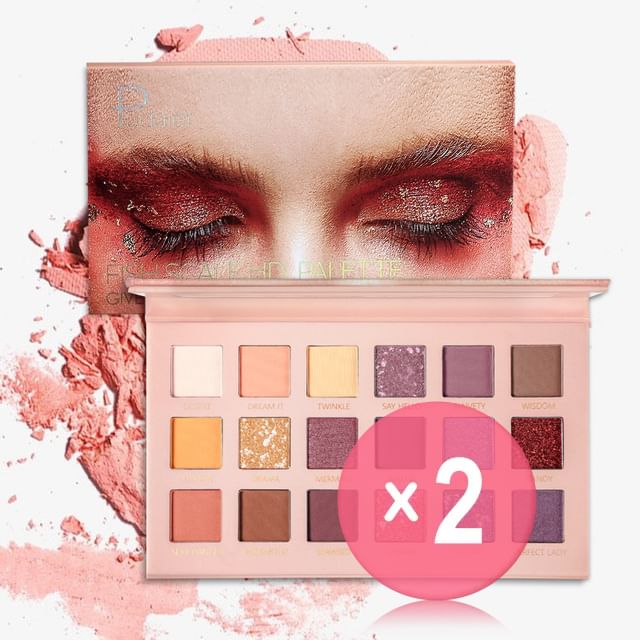Pudaier-Fish Scale HD 18-Color Eyeshadow Palette 2pcs Bundle Set