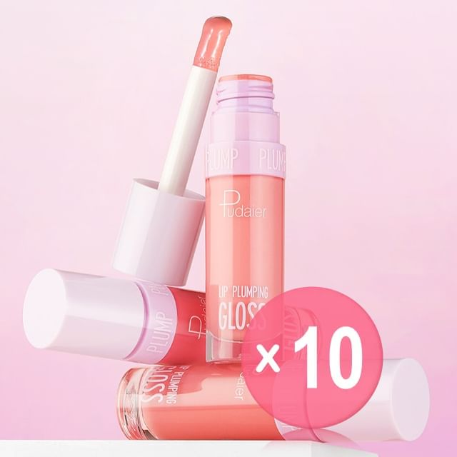 Pudaier-High-Pigment Plumping Lip Gloss - 14 Colors 10pcs Bundle Set