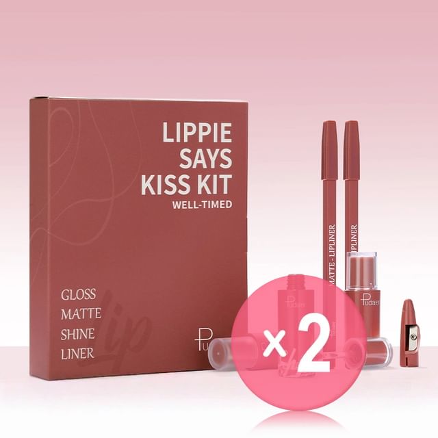 Pudaier-Matte Pearlescent Liquid Lipstick Set - 6 Types 2pcs Bundle Set