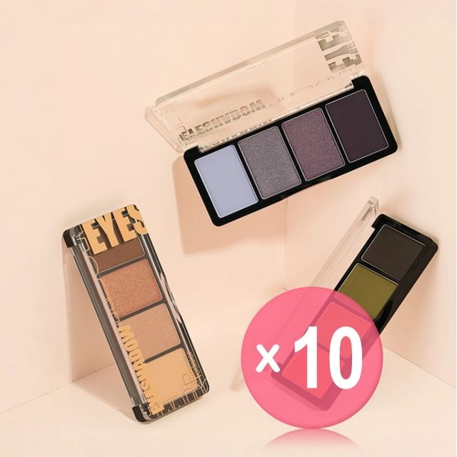 Pudaier-Matte Quad Eyeshadow Palette - 10 Types 10pcs Bundle Set
