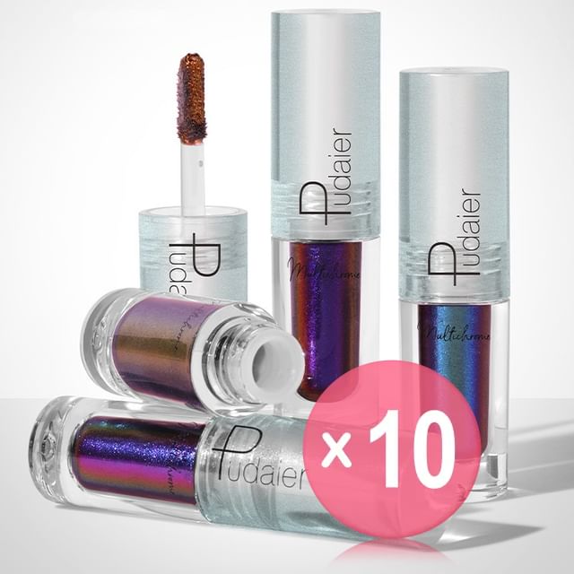 Pudaier-Multi-Chrome Liquid Shimmer Eyeshadow - 19 Colors 10pcs Bundle Set