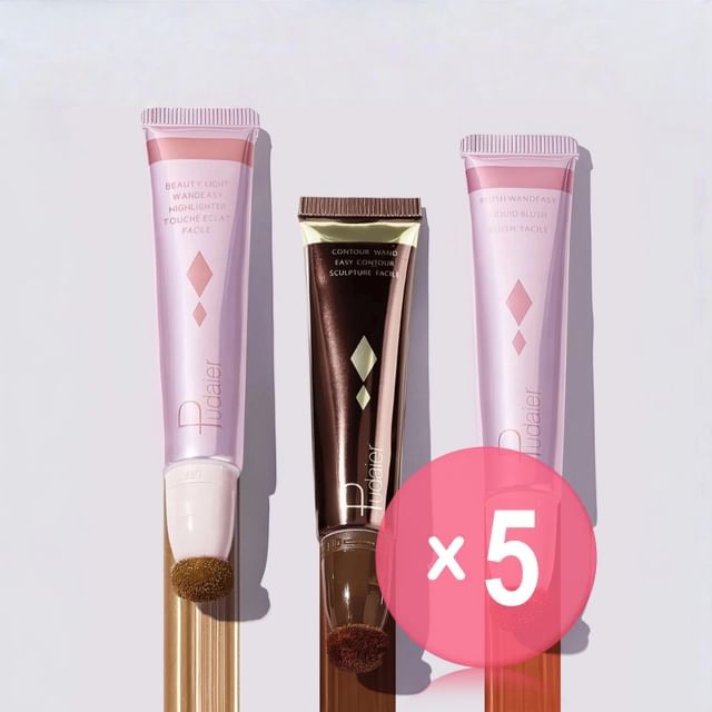 Pudaier-Pearlescent Liquid Blush Stick - 13 Colors 5pcs Bundle Set