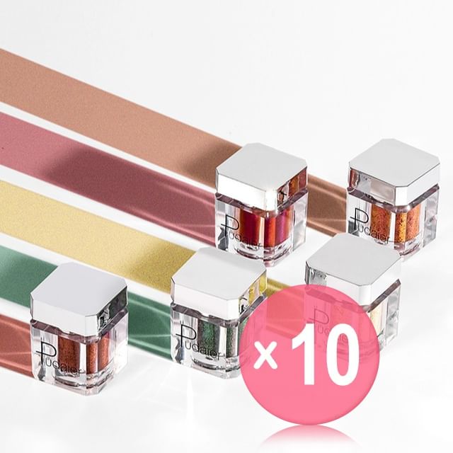 Pudaier-Silver Bottle Chameleon Single Eyeshadow - 16 Colors 10pcs Bundle Set