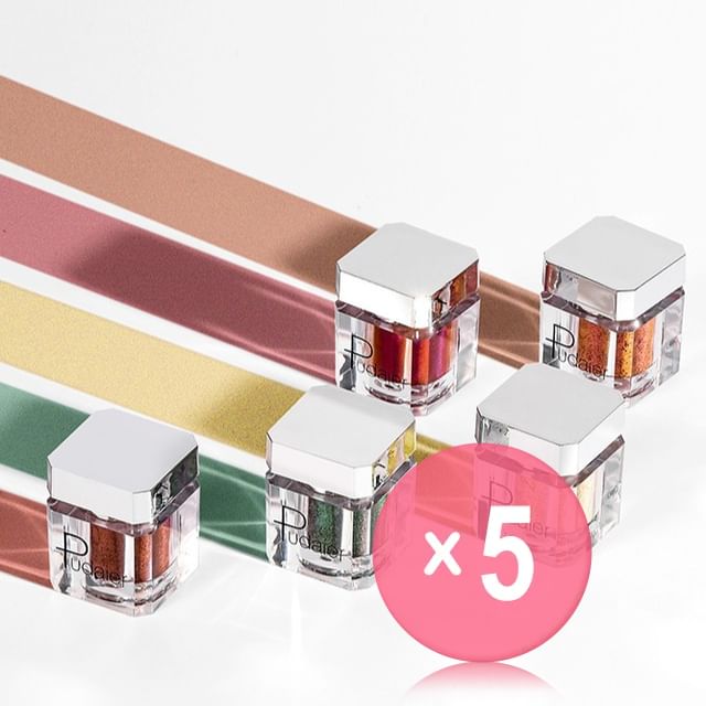Pudaier-Silver Bottle Chameleon Single Eyeshadow - 16 Colors 5pcs Bundle Set