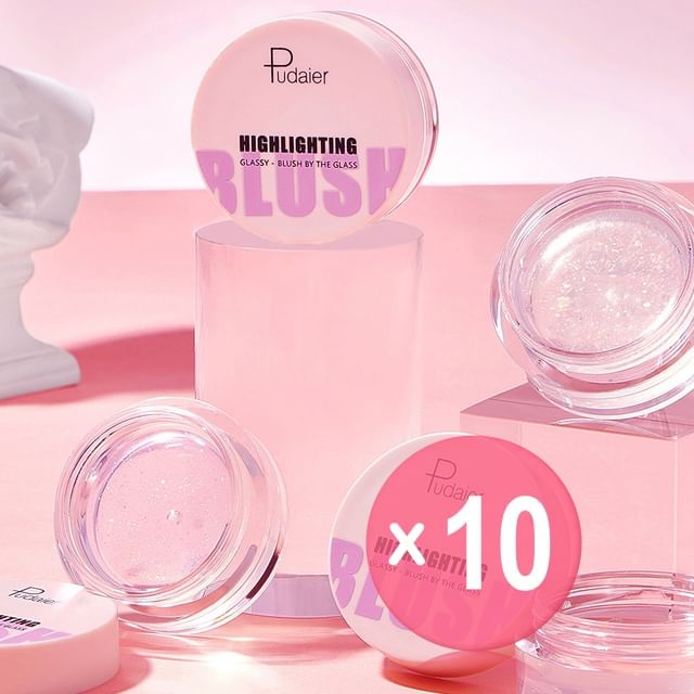 Pudaier-Temperature Change Glassy Highlighting Blush 10pcs Bundle Set