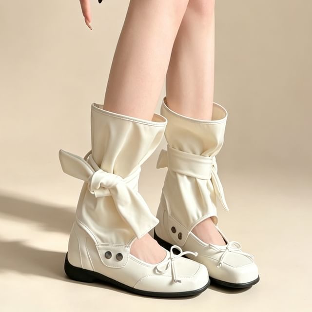 Queen Zoo-Detachable Ribbon Accent Balletcore Flats