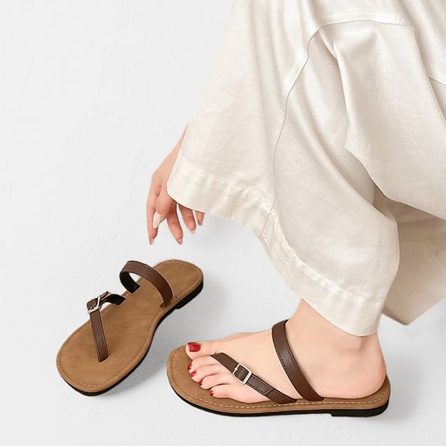Queen Zoo-Double-Strap Buckled Flip-Flops