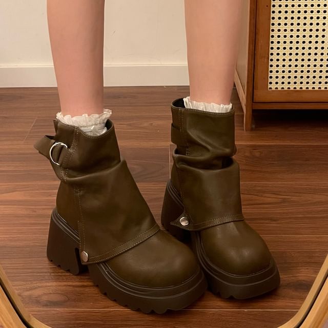 Queen Zoo-Faux Leather Platform Short Boots