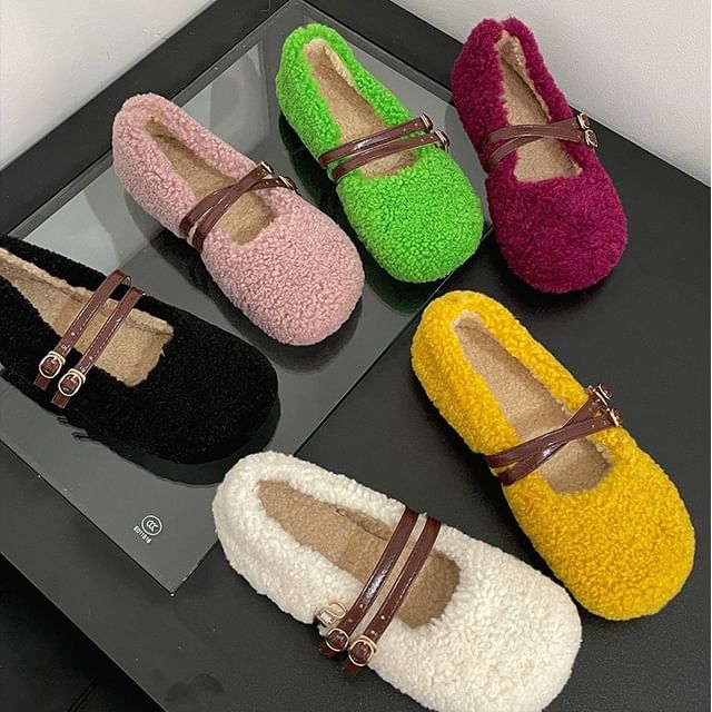 Queen Zoo-Fleece Mary Jane Flats