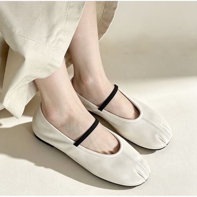 Queen Zoo-Plain Balletcore Mary Jane Flats with Elastic Strap