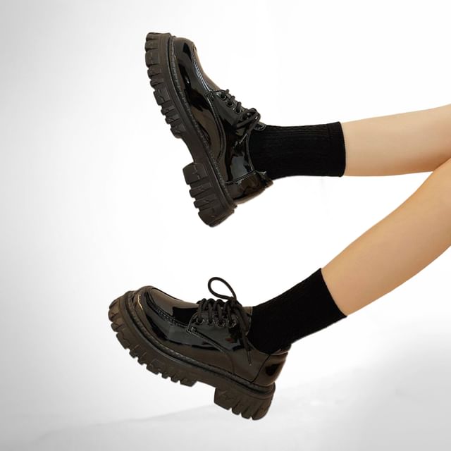 Queen Zoo-Plain Platform Oxford Shoes