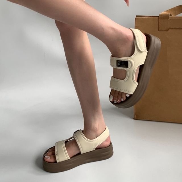 Queen Zoo-Platform Adhesive Strap Slingback Sandals