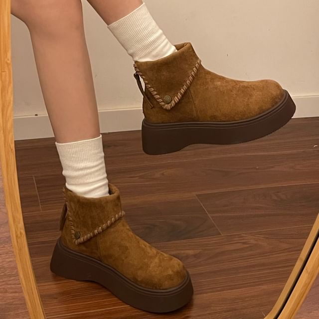 Queen Zoo-Platform Faux Suede Short Boots