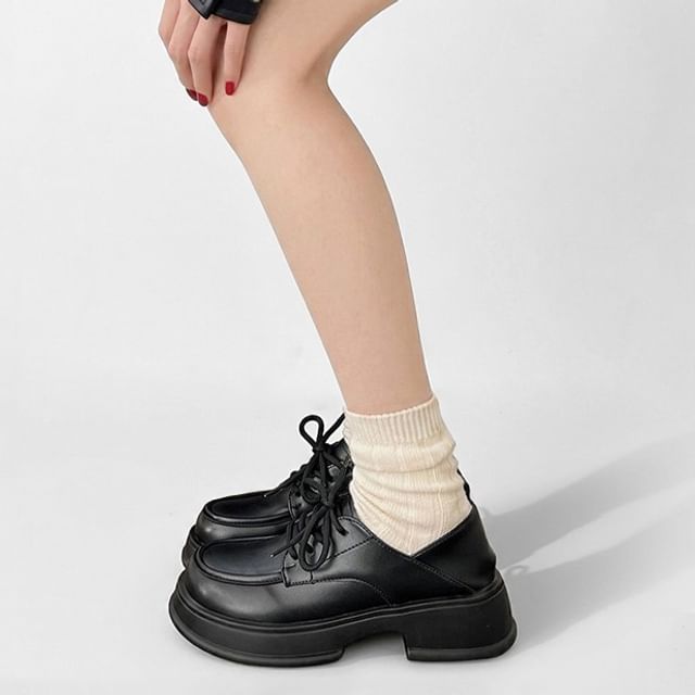 Queen Zoo-Platform Patent Lace Up Shoes