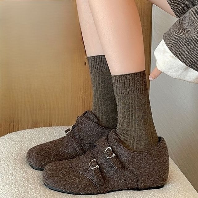 Queen Zoo-Square Toe Double-Strap Hidden Wedge Loafers