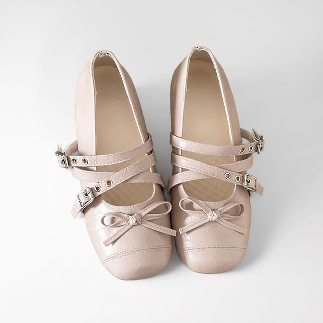Queen Zoo-Square Toe Strappy Mary Jane Flats