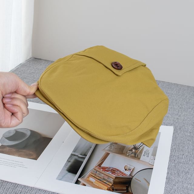 Raconteur-Buttoned Plain Beret