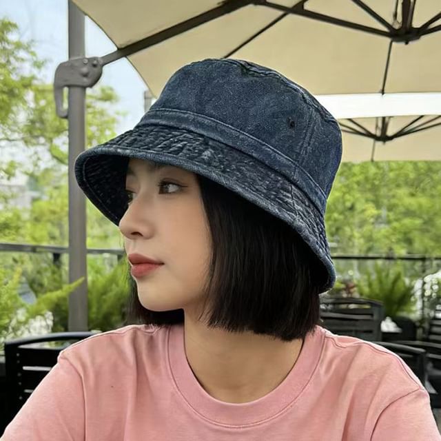 Raconteur-Plain Denim Bucket Hat