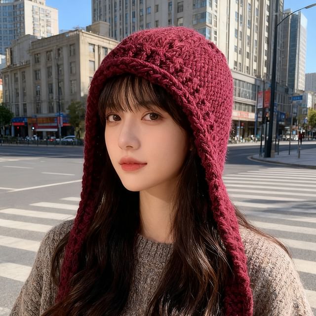 Raconteur-Plain Knit Bonnet Hat