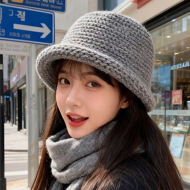 Raconteur-Plain Knit Bowler Hat