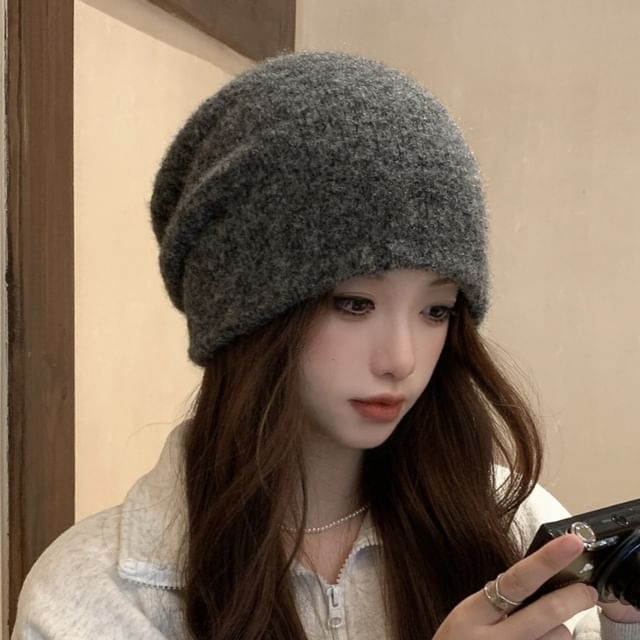 Raconteur-Plain Knit Slouchy Beanie