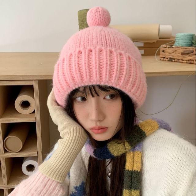 Raconteur-Plain Pom Pom Knit Beanie