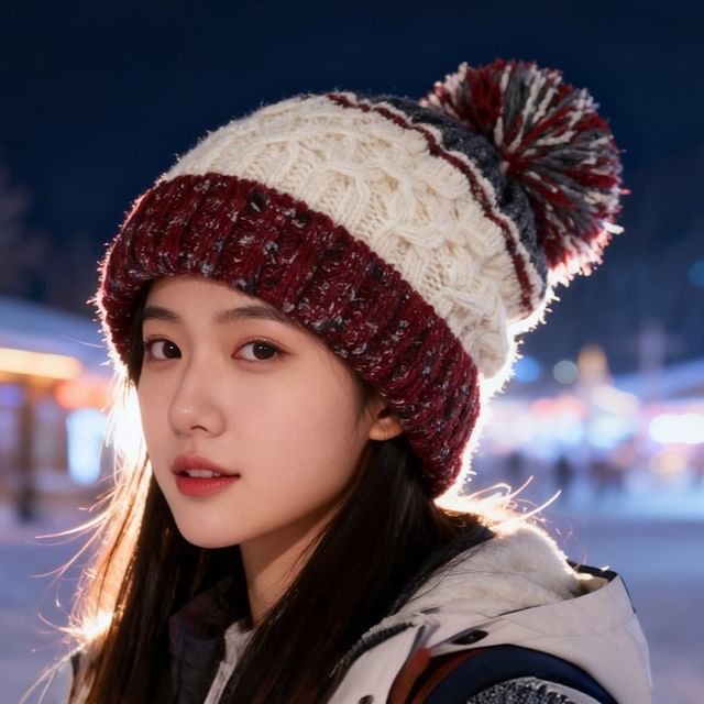 Raconteur-Pom Pom Cable Knit Beanie