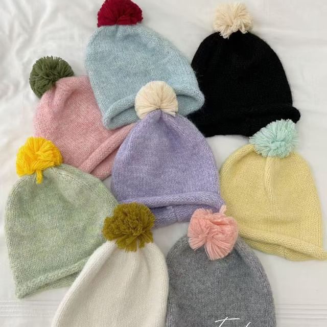 Raconteur-Two-Tone Pom Pom Knit Beanie