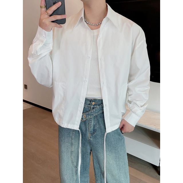 ravewider-Long-Sleeve Plain Shirt