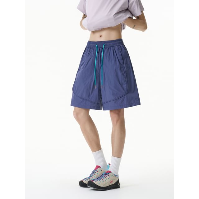 Real Boy-Drawstring Waist Plain Shorts